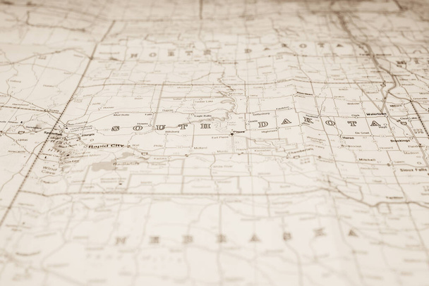 Nebraska State auf der Karte - Foto, Bild