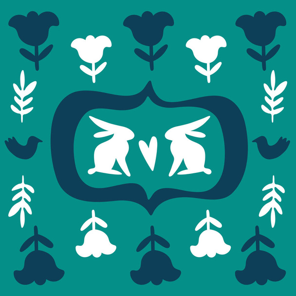 Primavera, Buon Natale folk doodle art square tiles. Stile scandinavo con forme geometriche tradizionali in colori festosi. Folclore cliparts elementi per piastrelle, tovaglioli, sottobicchieri, cartoline
 - Vettoriali, immagini