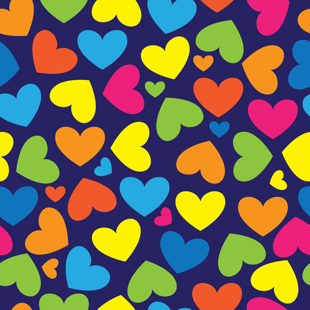 Multicolor hearts of seamless pattern - Vector, Image