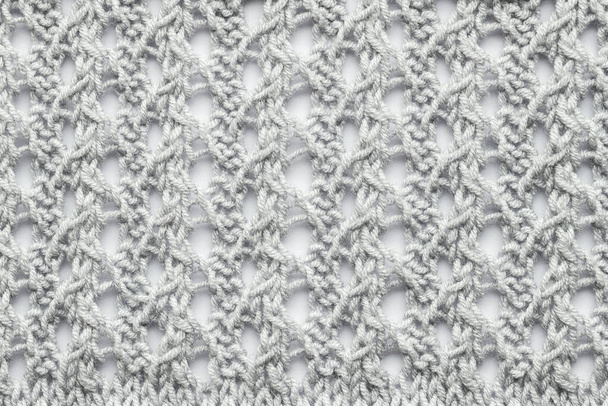 gyapjú kötött fehér háttér textúra - Fotó, kép