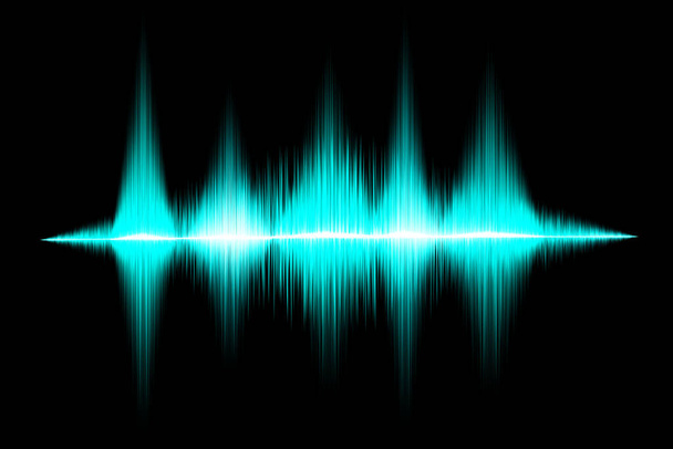 ηχητικά κύματα ταλαντευόμενο φως λάμψης απομονωμένο σε μαύρο φόντο - Φωτογραφία, εικόνα
