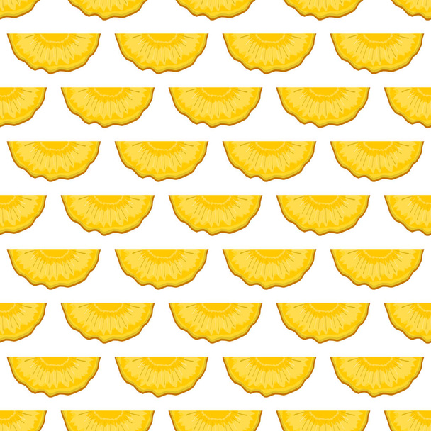 Illustratie op thema grote gekleurde naadloze ananas, helder fruit patroon voor zeehond. Fruit patroon bestaande uit mooie naadloze herhaling ananas. Eenvoudig kleurrijk patroon fruit naadloze ananas. - Vector, afbeelding