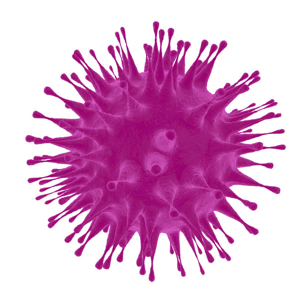 Вирус COVID-19 в организме человека. Изолированный белый фон. 3D иллюстрация
 - Фото, изображение
