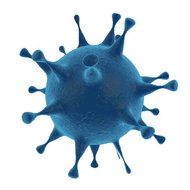 COVID-19ヒト体内のウイルス。隔離された白い背景。3Dイラスト - 写真・画像
