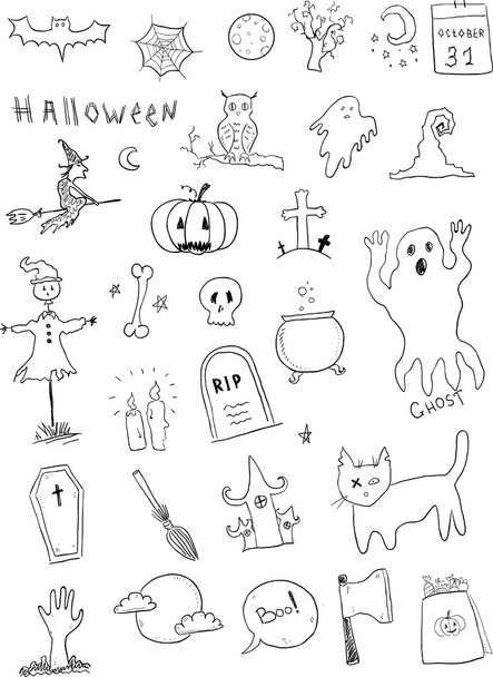 Halloween Doodles - Vettoriali, immagini