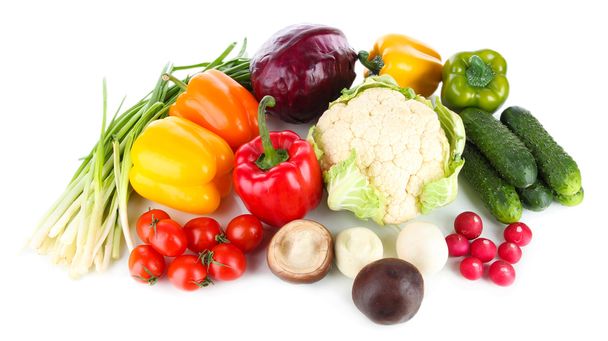 Fresh vegetables isolated on white - Φωτογραφία, εικόνα