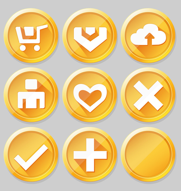 Gold web icons - Vector, afbeelding