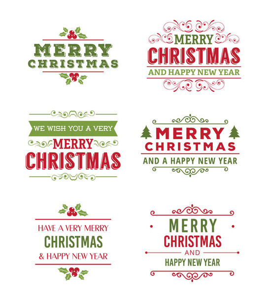 Variety of Christmas stickers set - Vector, imagen