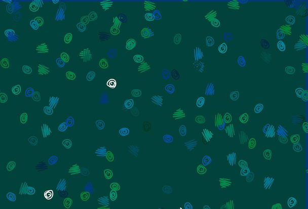 Azul claro, fundo vetorial verde com pontos. Ilustração abstrata moderna com gotas de água coloridas. Modelo completamente novo para o seu livro de marca
. - Vetor, Imagem