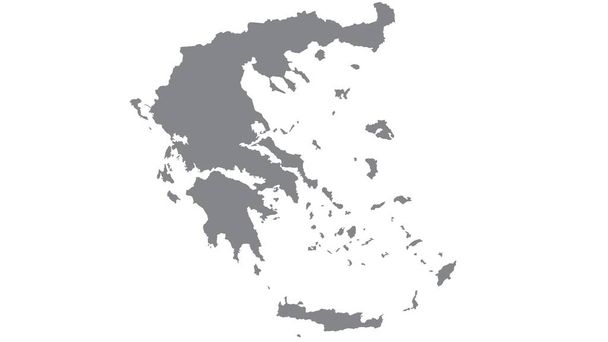 Greece map with gray tone on  white background,illustration,textured , Symbols of Greece - Photo, Image