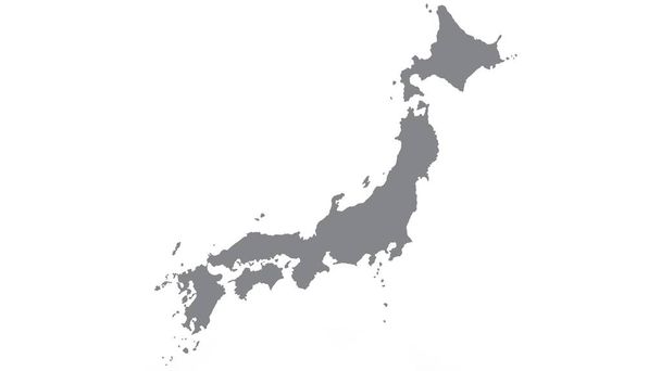 Japani kartta harmaa sävy valkoisella pohjalla, kuva, kuvioitu, Japanin symbolit
 - Valokuva, kuva