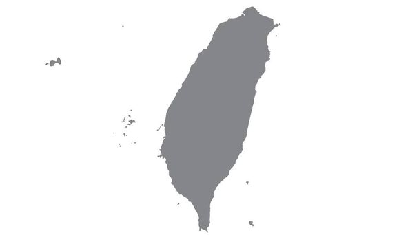 Taiwan map with gray tone on  white background,illustration,textured , Symbols of Taiwan - Photo, Image