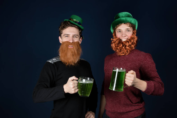Two friends and St. Patrick's Day. - 写真・画像