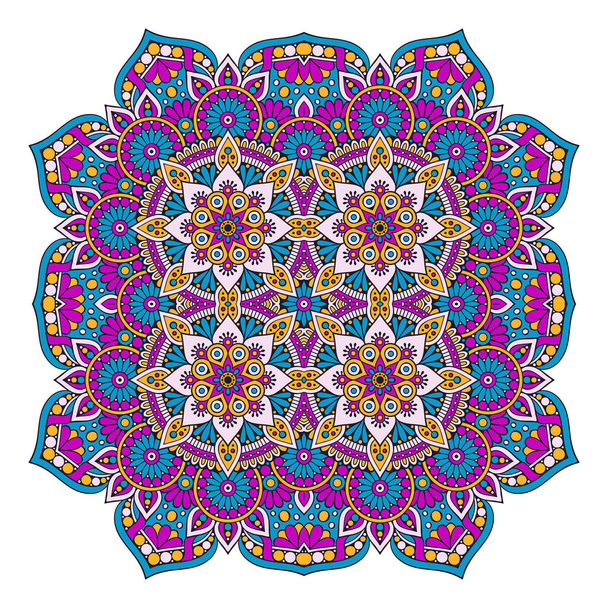 Ornament beautiful card with mandala. Geometric circle element made in vector - Vector, imagen