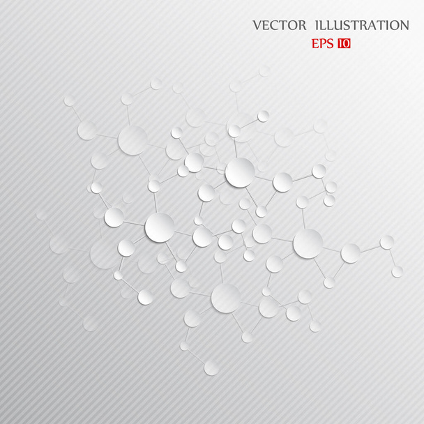 Abstract white paper circles on light background. Illustration - ベクター画像
