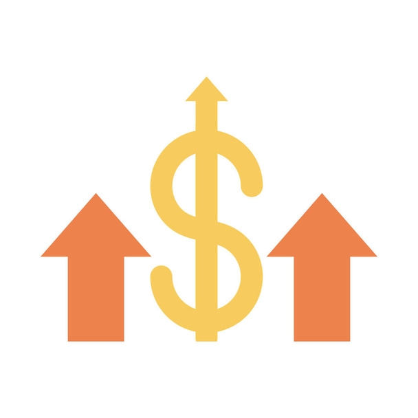 money up arrow statistics market, rising food prices, flat style icon - Vector, Image
