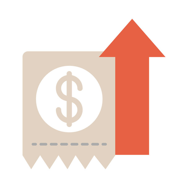 account bill arrow up, rising food prices, flat style icon - Vector, Image