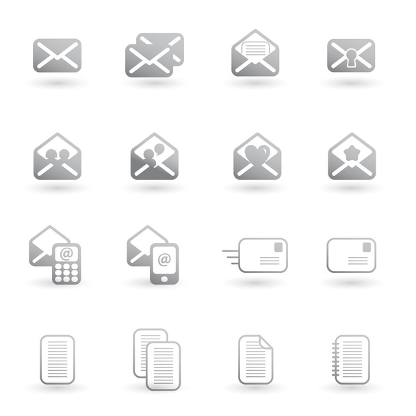Set of mail icons vector - Vector, Imagen