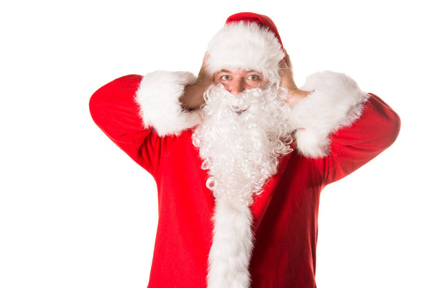 Holidays and weekends. Funny fat Santa Claus.  - Foto, Imagem