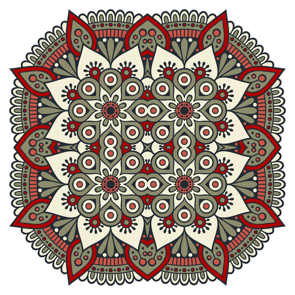 Ornament beautiful card with mandala. Geometric circle element made in vector - Vektör, Görsel