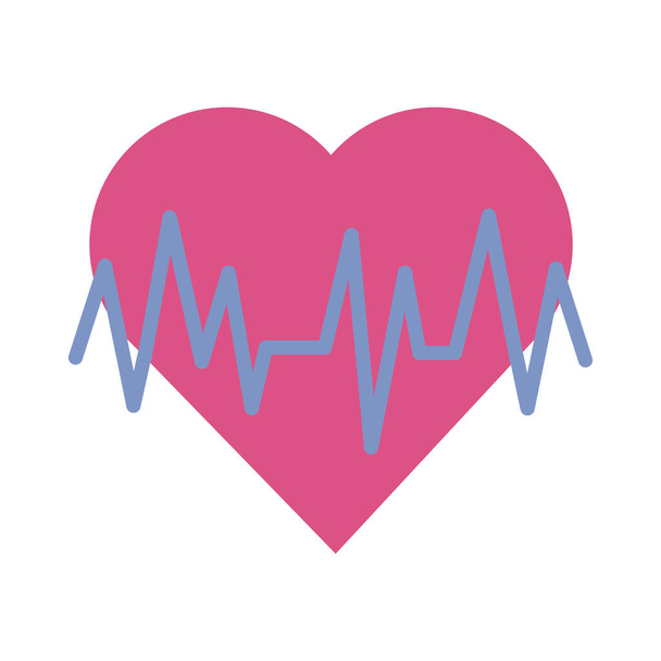 online orvos, szívverés egészségügyi tanácsadó orvosi védelem, lapos stílusú ikon - Vektor, kép