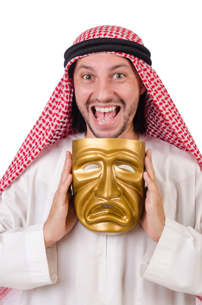 Araber in Heuchelei Konzept auf weiß - Foto, Bild