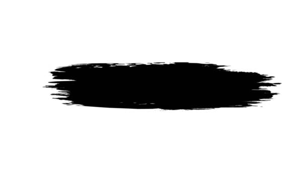 Ζωγραφική μαύρο πινέλο Grunge φόντο για τους τίτλους ή άλλο κείμενό σας με το κανάλι άλφα. Υδατογραφία - Πλάνα, βίντεο