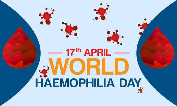 World Haemophilia Day 17th April Medical Vector Banner Template (em inglês). Conceito Internacional de Sensibilização com o Dia Mundial da Hemofilia
. - Vetor, Imagem