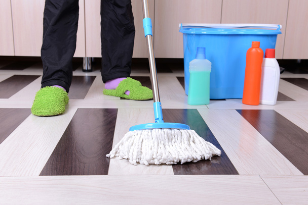 House cleaning with mop - Фото, зображення