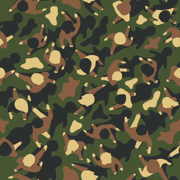 Camouflage made of people from above - Vector, Image