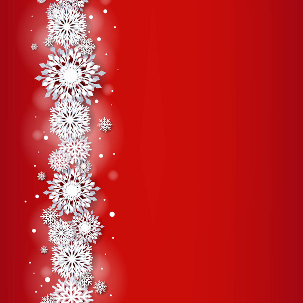 Christmas Card With White  Snowflakes With Gradient Mesh, Vector Illustration - Vector, Image
