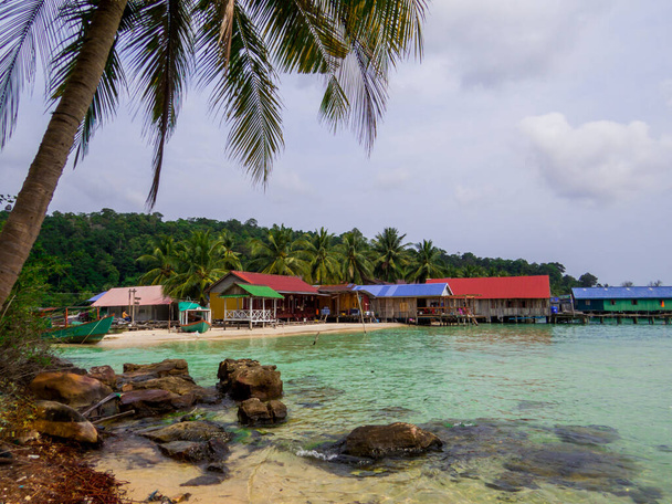 View of the Sok San Village in Koh Rong island, Cambodia - Photo, Image