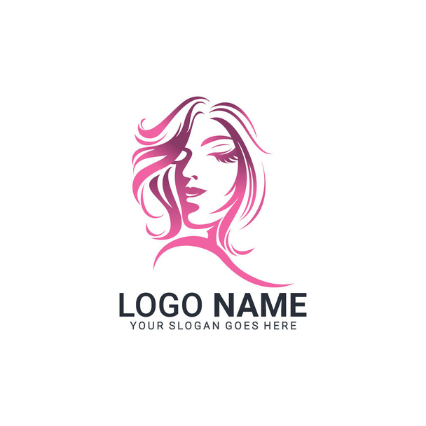 Beauty women logo design. Editable logo design - Vector, Image
