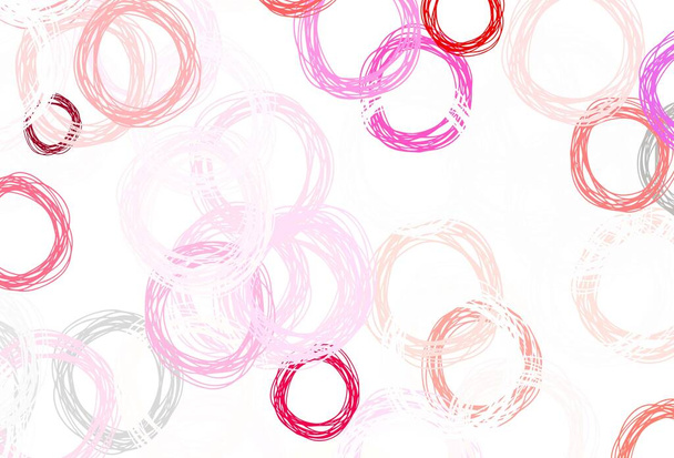 Fond vectoriel rose clair avec bulles. Illustration avec ensemble de cercles abstraits colorés et brillants. Modèle pour annonce futuriste, livrets
. - Vecteur, image