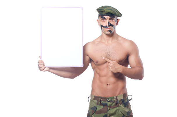 Voják izolovaný na bílém pozadí - Fotografie, Obrázek