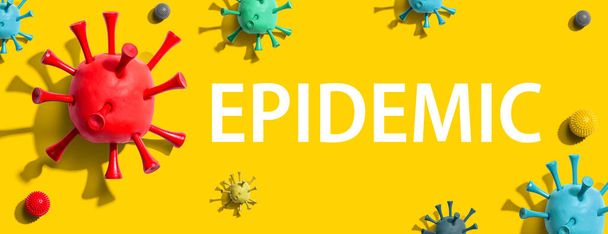 Epidemic theme with virus craft objects - Photo, image