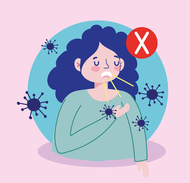 la prevenzione della tosse 19 evita di coprire la bocca con la mano quando tossisce
 - Vettoriali, immagini