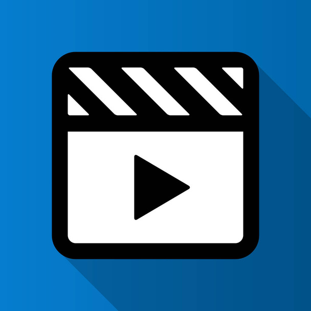 Reprodução de filme de vídeo, ilustração do vetor do ícone do botão de reprodução. cor azul
. - Vetor, Imagem