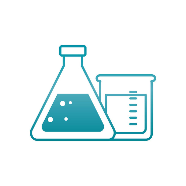 ikona chemických baněk, styl přechodu - Vektor, obrázek