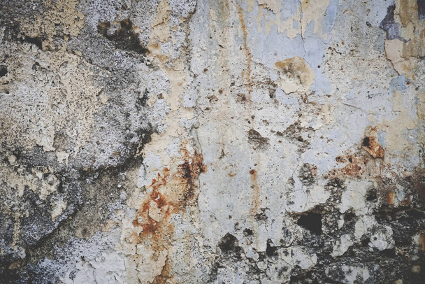 Leere Grunge der alten Betonwand weiß und grau Farbton Textur Hintergrund - Foto, Bild