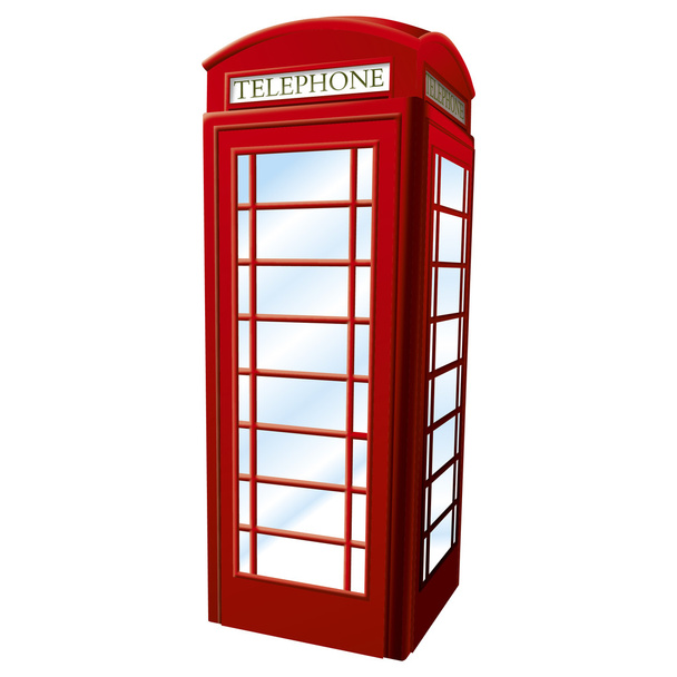 Isolated phone box in London - Διάνυσμα, εικόνα
