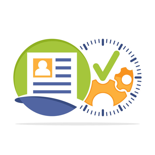 Illusztrált ikon a regisztrációs folyamat szolgáltatás időbecslésének koncepciójával. - Vektor, kép