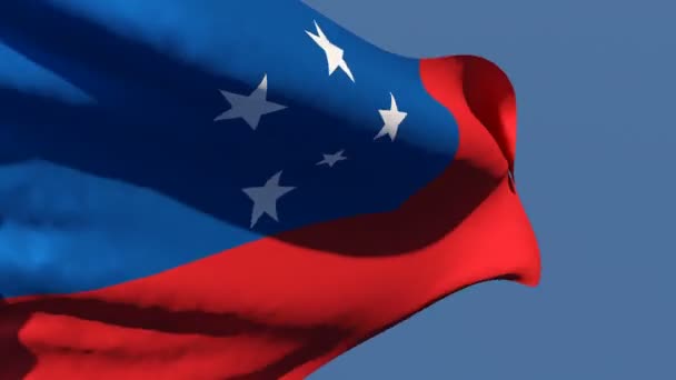 The national flag of Samoa flutters in the wind - Footage, Video