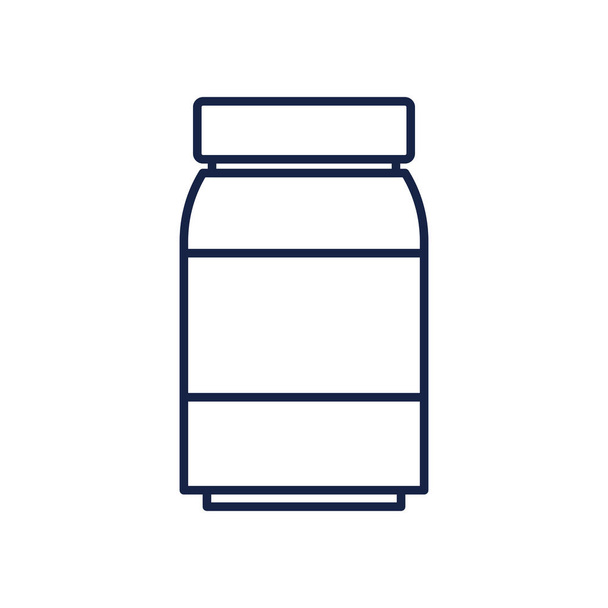 Medicina jar linha estilo ícone vetor design - Vetor, Imagem