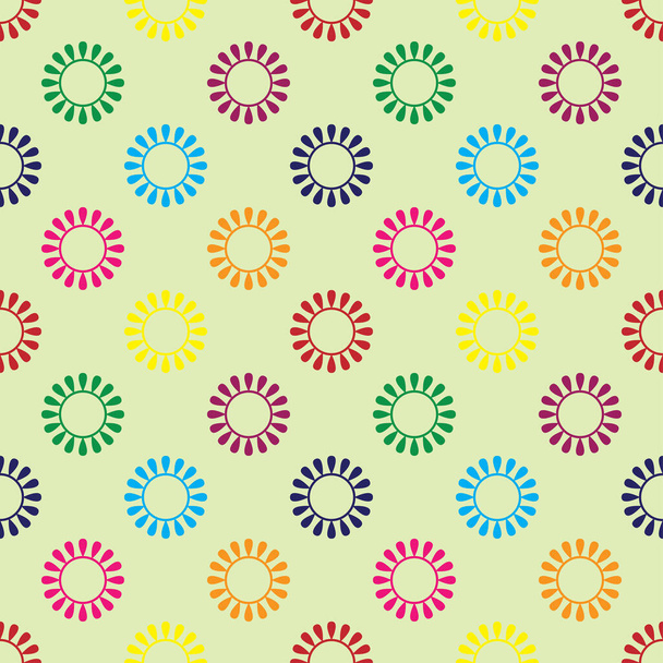 multicolor circular small floral mandala seamless pattern. geomatric vector illustration. - Vektori, kuva