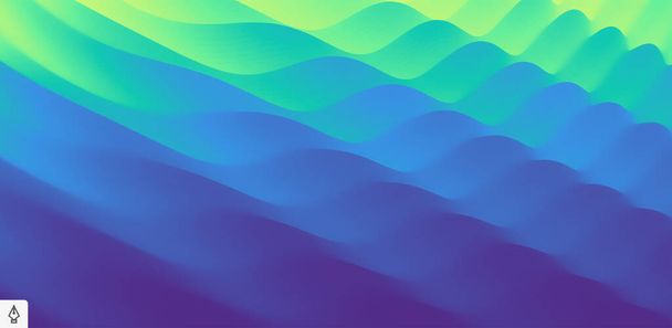 3D wavy background with ripple effect. Vector illustration for advertising, marketing and presentation. - Vektor, obrázek