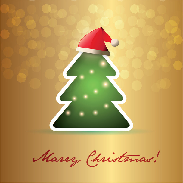Christmas Greeting Card. Merry Christmas lettering - Vektör, Görsel