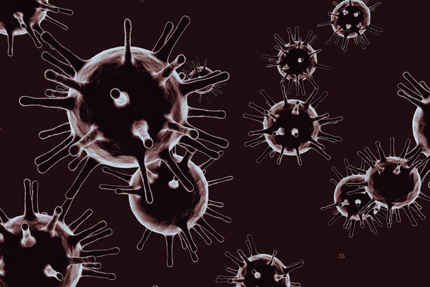 3D иллюстрация коронного вируса - Фото, изображение