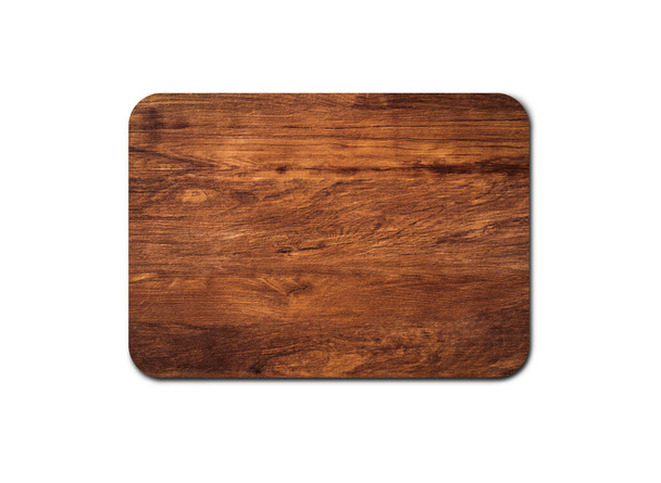 Fechar a placa de madeira de pinho isolado no fundo branco com espaço de cópia e caminho de recorte para o projeto
 - Foto, Imagem