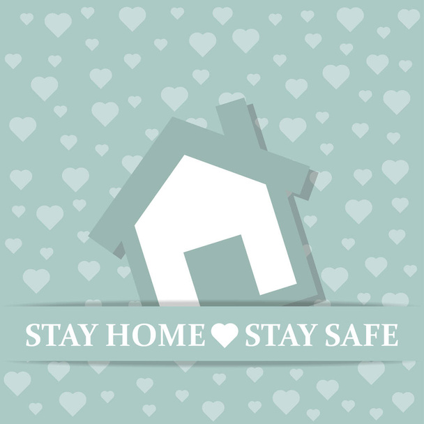 "ホームステイの安全性を確保する」 -コロナウイルスのアドバイス、 Covid-19ポスター。ベクトル - ベクター画像